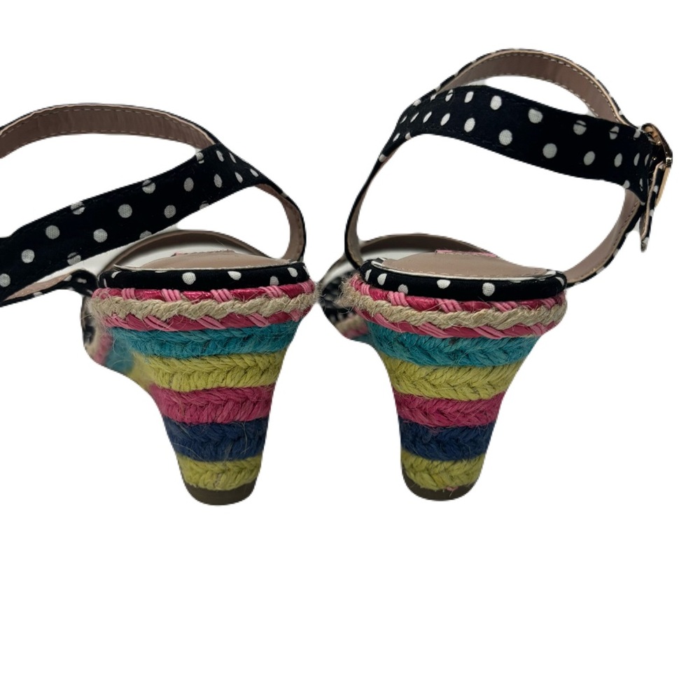 Betsey Johnson Black Polka Dot Wedge Sandals - Picture 5 of 7